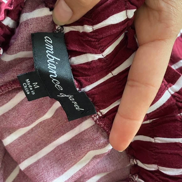 Striped Maroon Shorts - Picture 3 of 3